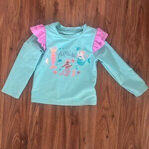Cat & Jack Toddler Girl Mermaid Long Sleeve Rash Guard Swim Set 2T